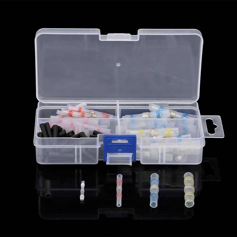 100Pcs Heat Shrink Tube Sleeve Schrumpfschlauch Wire Cable Crimp Terminals Connector