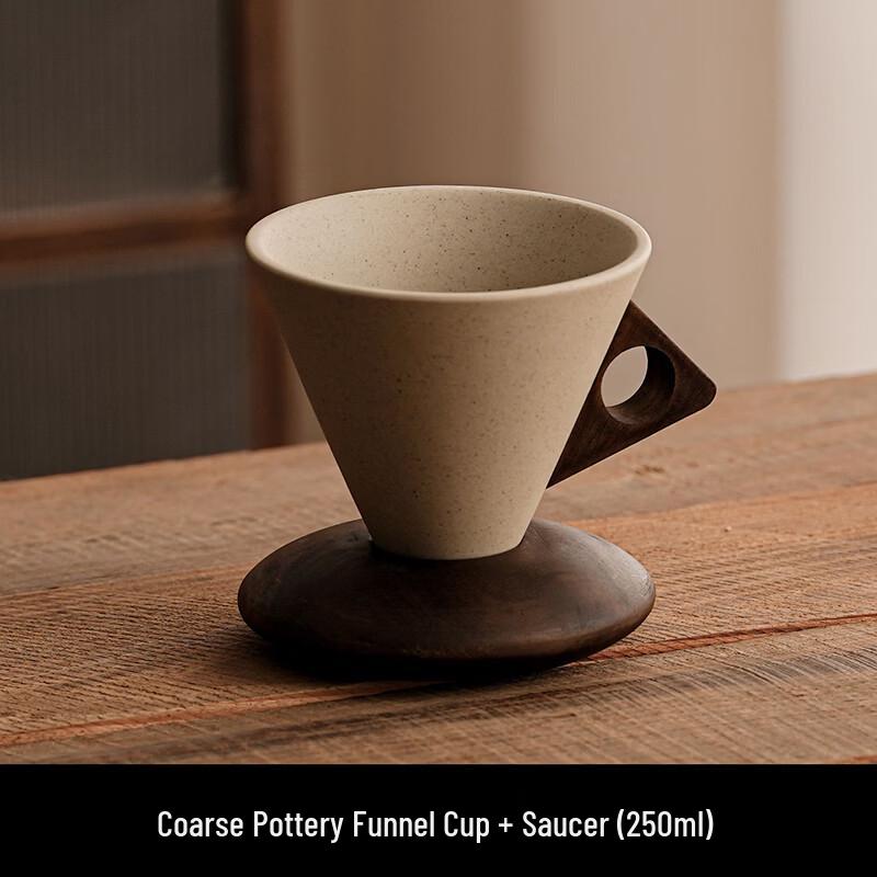 Shangqi Large Ceramic Coffee Mug with Saucer Base