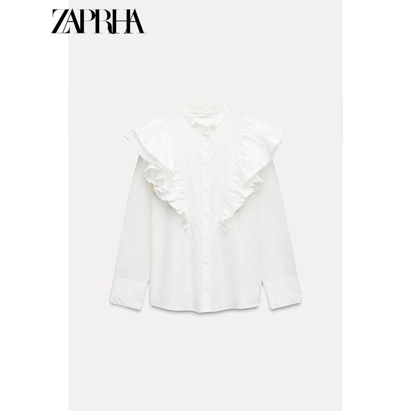 Zaprha 2025 New Arrival French Lotus Leaf Laminated Decoration Loose Feeling Loose Shirt Blouses 4786259