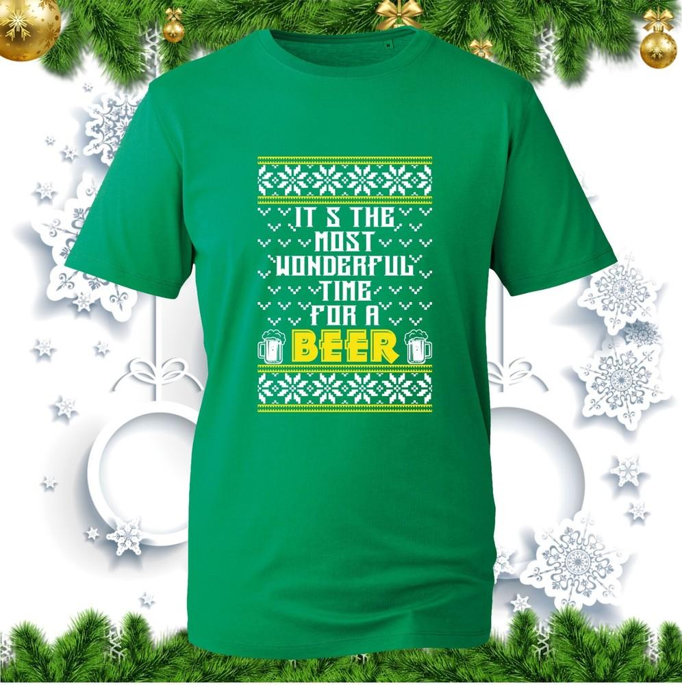 Its The Most Wonderful Time For A Beer Christmas Tshirt Beer Drinking Xmas Top S