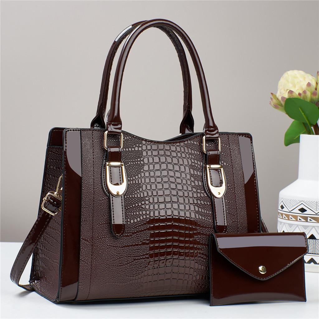 Trendy Crocodile Texture Pu Leather Shoulder Bag For Women Large Stylish Handbag With Zipper Closure Ideal For Everyday Commuting And Fashion