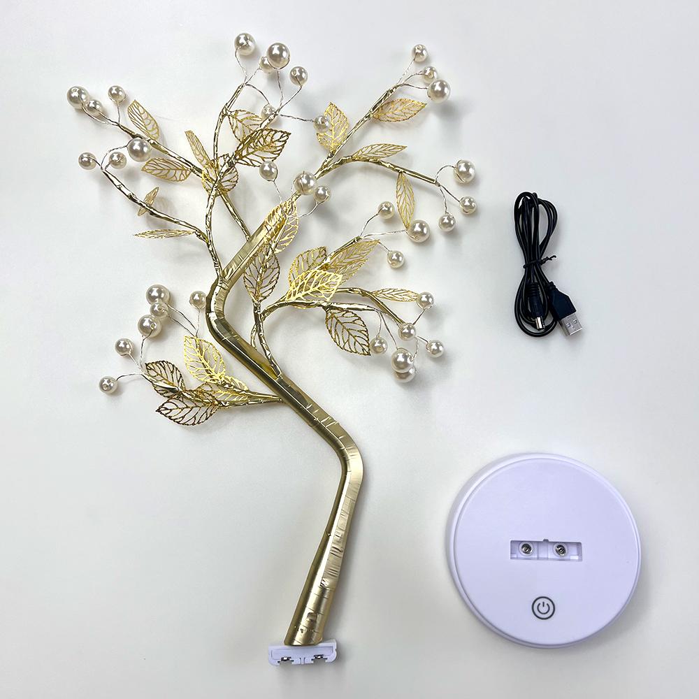 36/108LEDs Tabletop Tree Lamp, LED Atmosphere Night Lights, USB or AA Battery Lighting, for Camping Bedroom Holiday Party Decor