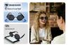 AI Smart Glasses with Bluetooth Calling & Music, Retro Oval Frame Sunglasses, Black Technology