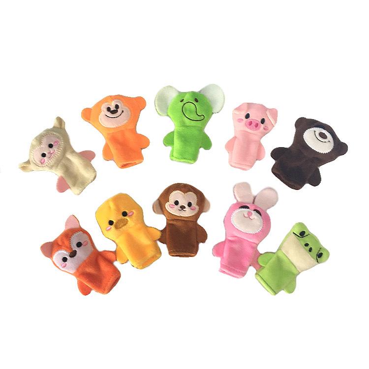 Fantoches de Dedo de Pelúcia Conjunto Brinquedos de Dedo Fantoches Família Bonecos de Animais Desenho Animado Criança Bebê Falante História Fantoche de Dedo Brinquedo
