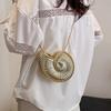 Exquisite small fresh personalized conch pvc plaid women's chain small square bag 24 summer new shoulder messenger bag