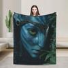 Avatars Blue Na'vi Neytiri Poster Bedding Throws Soft Comfy Blanket For Couch Chair Plane Travel Flannel Bedspread Bed Cover