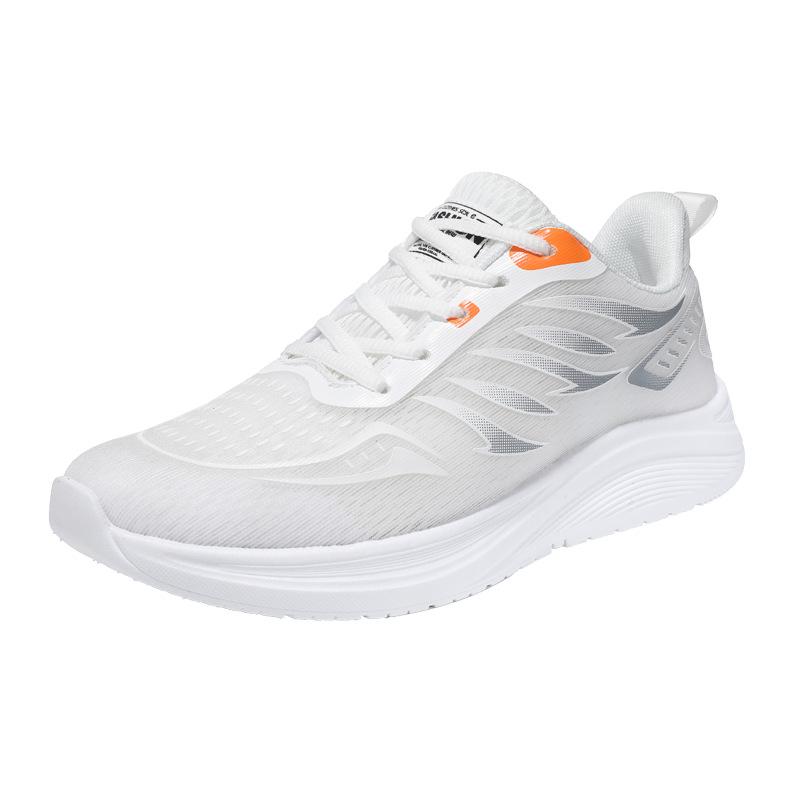 Мужская обувь, спортивная обувь для отдыха на мягкой подошве, мужские кроссовки с сетчатой ​​поверхностью, дышащие, на толстой подошве, светящиеся кроссовки 44 белый