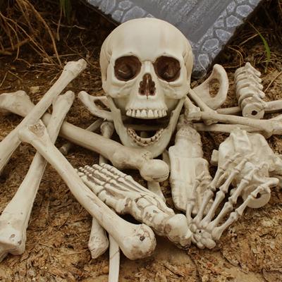 28 Stück Halloween Skelettknochen Halloween Requisiten Skelett Knifflige Knochen Spukhaus Party Dekorationen