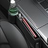 Universal Left Side PU Leather Console Side Seat Filler Organizer Cup Holder x1