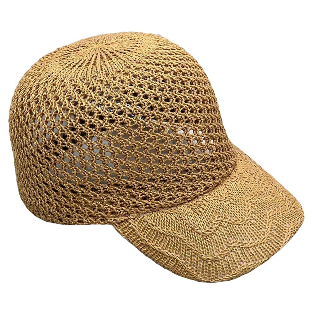 Straw Cap Hat Mesh UV Protection Breathable Casual Stylish CZA116 [White Fang] Women's (Dark Brown)