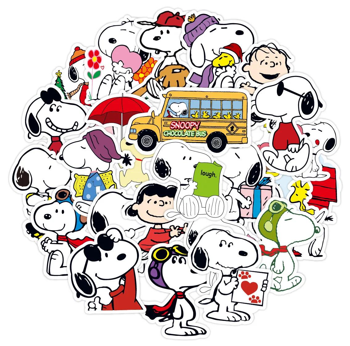 

50pcs Snoopy Stickers Cartoon Decoration Laptop Skateboard Notebook Luggage Waterproof Decal Graffiti Sticker Kids Toys
