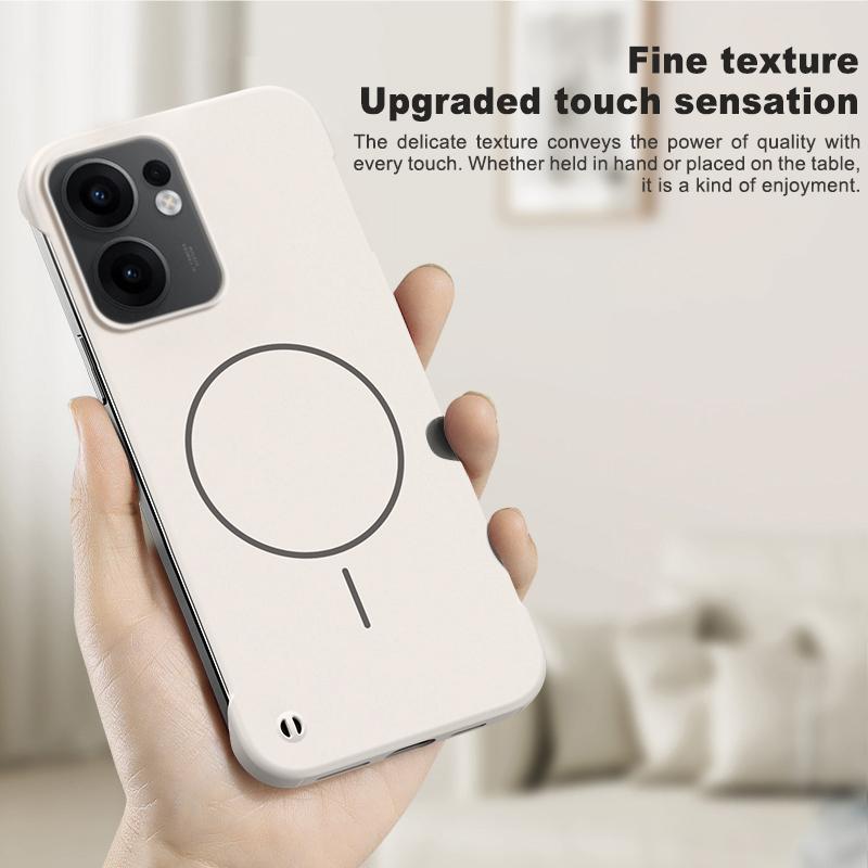 For Magsafe Frameless Anti-Fall Case For Reno 13F 12 Pro 12F Hard PC Ultra Thin Frosted Wireless Charging Back Case For Bumper