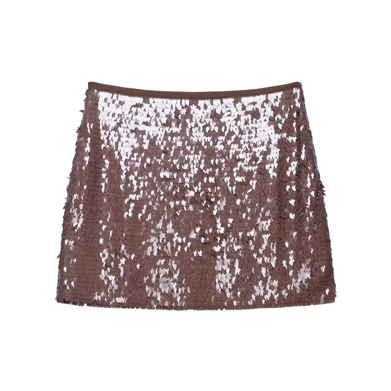 Araltay New Arrival Fashion Style Women's Clothing Fashion All-Match Minimalist Sequin Skirt Sequin Mini Skirt 3920104