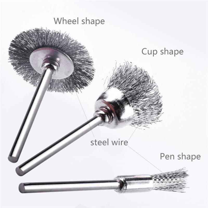 45 Pcs/set Stainless Steel Wire Brushes Practical Polishing Accessories Compatible For Dremel