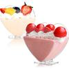 Coloch 100 Pack Plastic Mini Dessert Cup with Spoon for 4 oz Dessert/2.7 oz Liquid, Clear Parfait Appetizer Cup Heart-shaped Small Serving Bowl for