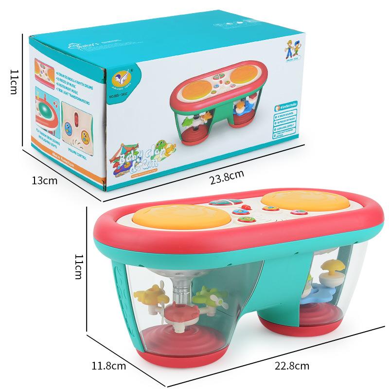 Children'S Educational Lighting Music Beating Drums, Baby Carousel Hand Beating Drums Electronic Organ Music