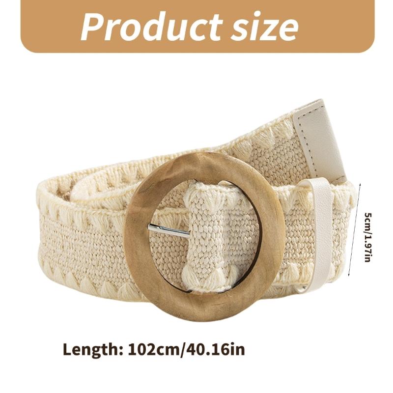 Handwoven Waistband Durability Woven Belt Soft Comfortable Belt Trendy Female Belt for Dresses and Jeans