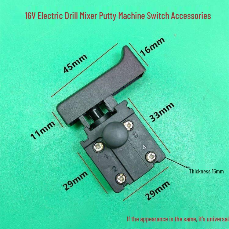 

Перемикач для електричного дриля 16А для потужних міксерів та аксесуарів для шпаклювальних машин