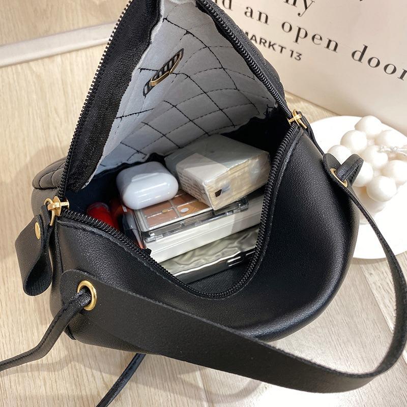 Women's Bag New Fashionable and Simple Handbag Bag Shoulder Crossbody Embroidered Bag Small Round Bag