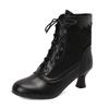 New Lace Up Ladies High Heel Shoes Strange Steampunk Boot Victorian Ankle Boots Women Pointed Toe Thick Soled Short Boots