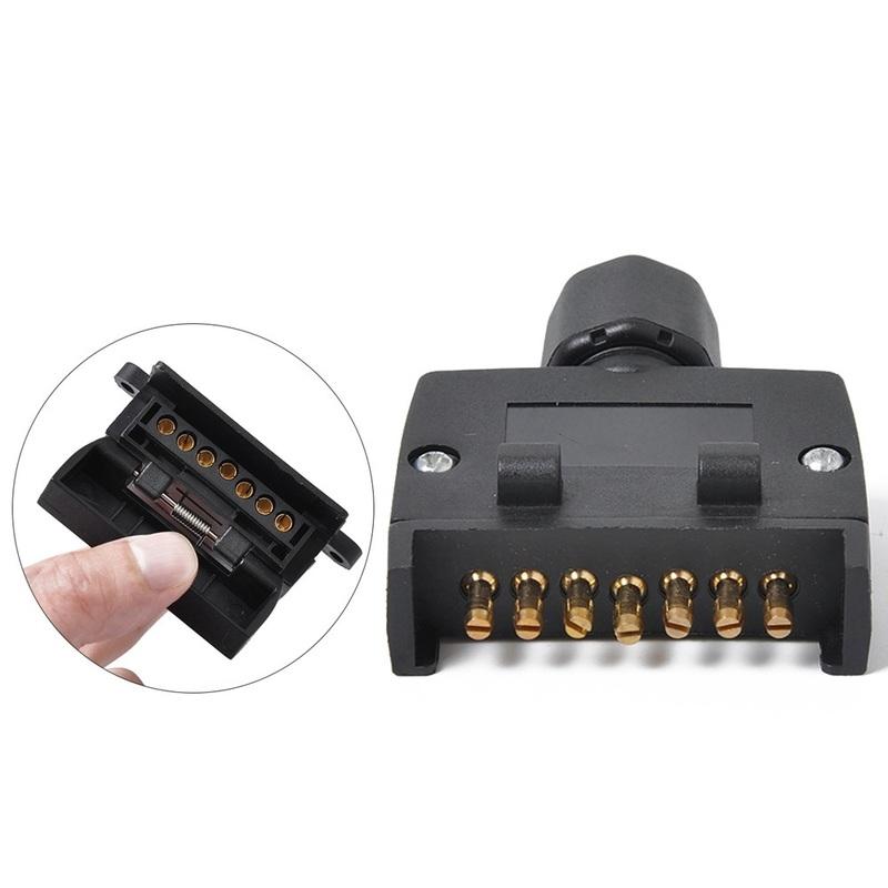 SXR-12V Trailer Socket Plug 7 Pin Flat Male+7 Pin Plug Flat Female For Rv Truck