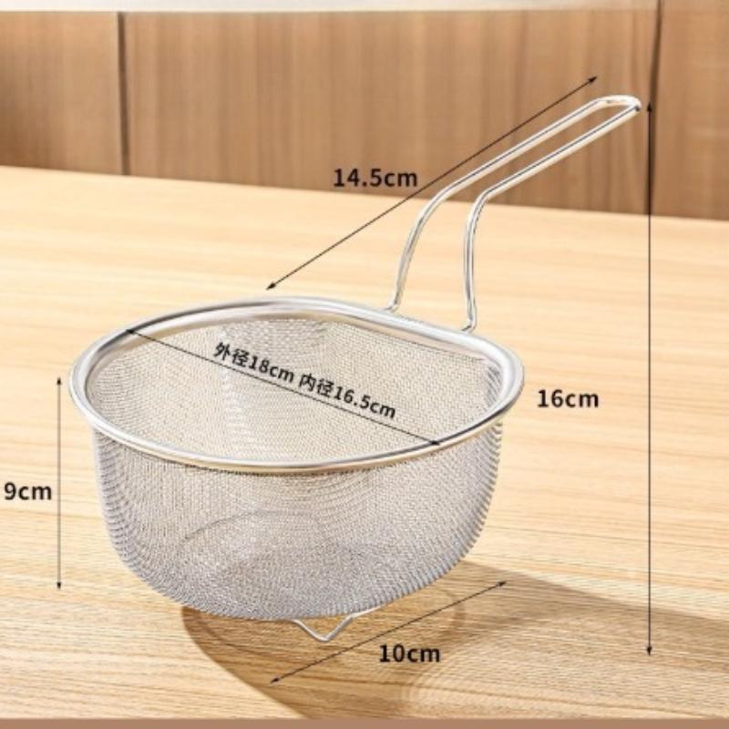 

Multi function 304 stainless steel deep fry basket kitchen strainer filter pan for hot pot lo mein cooking household essential