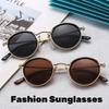 New Fashionable Metal Round Frame Mens Sunglasses Retro Neutral UV400 Sunscreen Cycling Glasses Multi Color