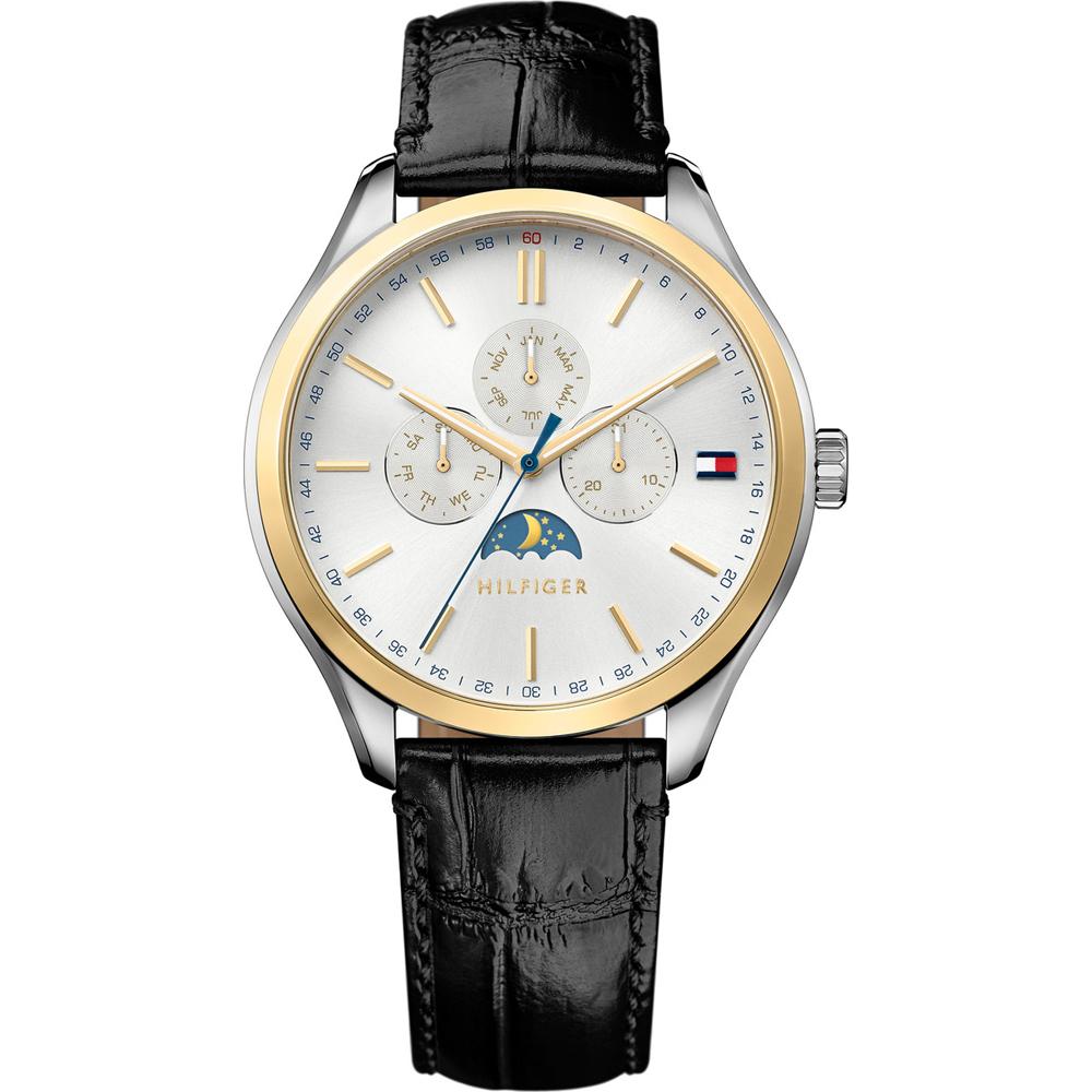 Tommy Hilfiger Oliver Silver Dial Black Leather Strap Men s Quartz Watch 1791305 серебряный