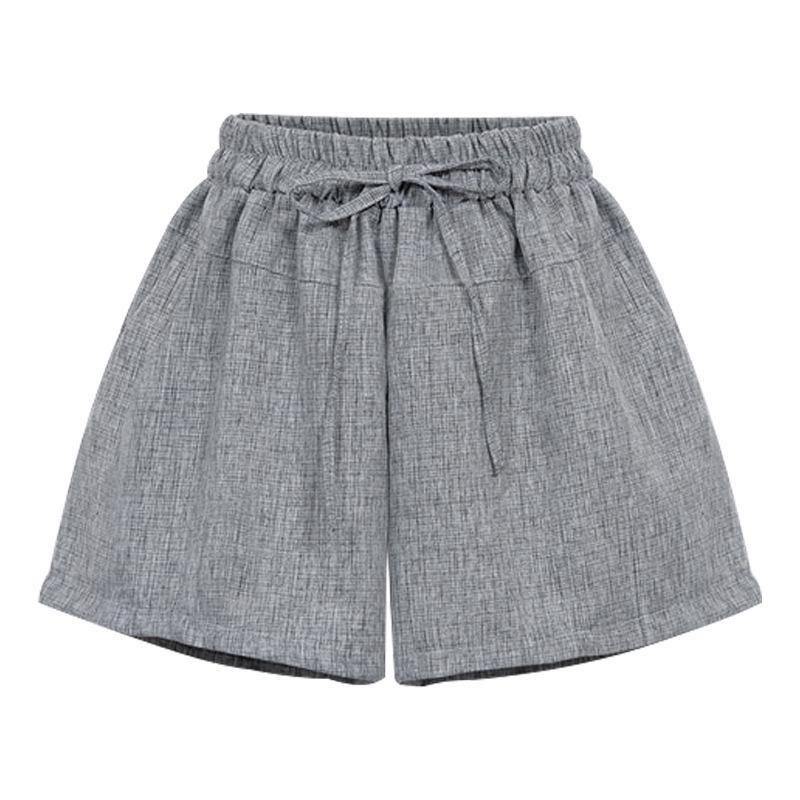 Høy midje A-linje vide ben dameshorts - Koreansk stil, Pluss størrelse, Sommer avslappet slim bukser