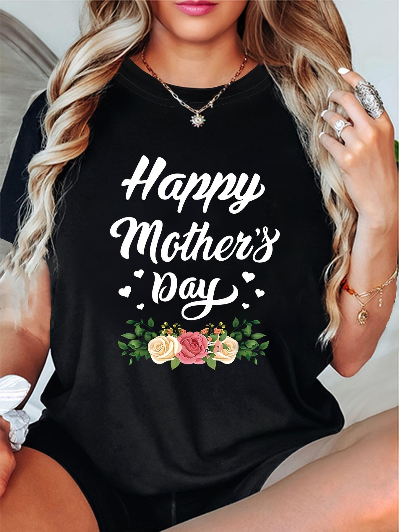 Happy Mother s Day Floral Graphic T-shirt L