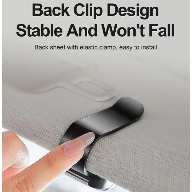 New Upgraded Car Glasses Holder - ABS Plastic,Suitable for All Car Models,Happy Face Design,Safe Sunshade Accessory,Glasses Clip