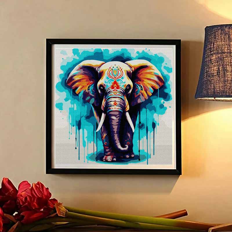 New Arrival 5D DIY Full Circle Diamond Painting "Painted Elephant" Embroidery Cross Stitch Home Decor Gift