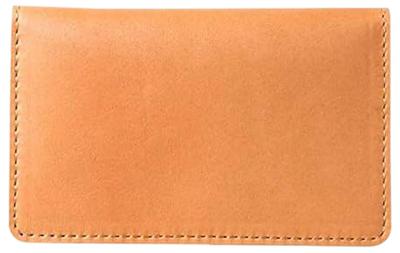 Business Card Holder Tochigi Leather Beige Hinoki Made In Japan Card Case Genuine Leather Men's (L, Color)