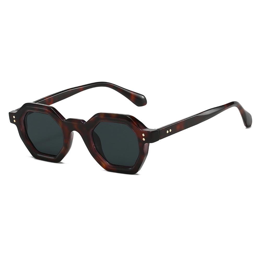 Retro Polygonal Sunglasses Travel Photo Concave Uv Protection Sunglasses