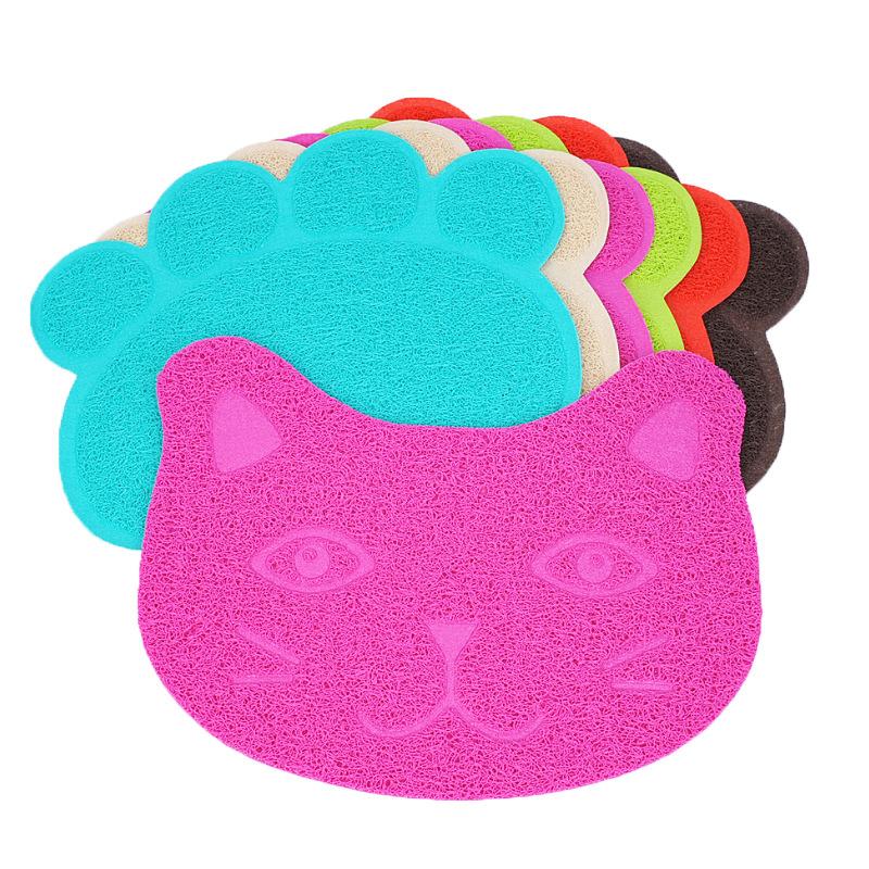 Waterproof Pet Cat Litter Mat Cute Claw Shape Feeding Pad PVC Easy Cleaning Double Layer Cats Toilet Mats for Pet Cats Supplies
