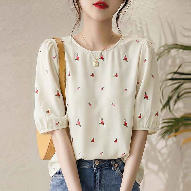 ZANZEA Lässige Bluse mit Rundhalsausschnitt und halblangen Ärmeln für Damen