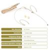 New Beige Headset Mic Wireless 3.5mm 3 Pin Headworn Microphone Double Earhook Amplifier Voice Speaker Microphone Accessories