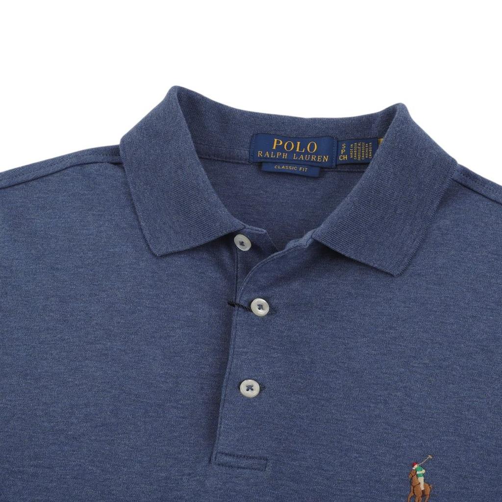 Polo Ralph Lauren Solid Color Small Pony Embroidered Casual Plain Short Sleeve Polo Shirt Men Tops Gray Blue 710870645-013