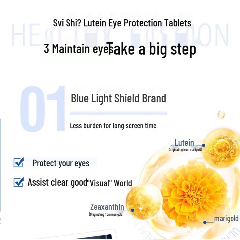 Swisse Luteina Blue Shield Compresse per la Protezione degli Occhi con Mirtillo Rosso e Mirtillo, 60 Pezzi
