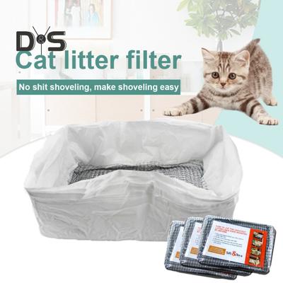 Confezione da 10 sacchetti per lettiera per gatti, riutilizzabili, con setaccio, per escrementi, resistenti, per animali domestici