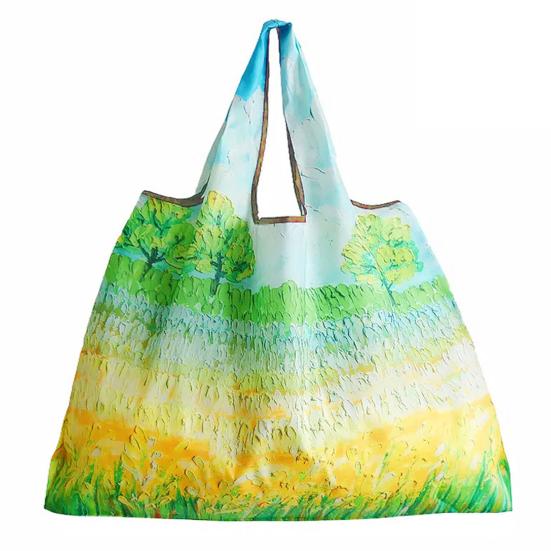 

Shopping Bag Polyester Tear-Resistant Bag Large Capacity Foldable Reusable Grocery Bag for Groceries Fruits Vegetables M