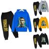 Ronaldo Cr7 Print Childrens Hoodie And Pants Set For Winter Kids Casual Wear