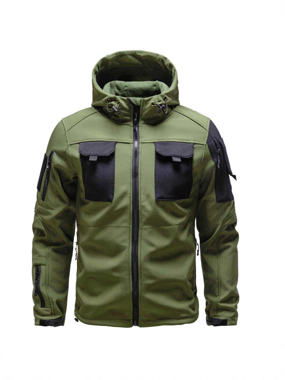 Эксклюзивная мужская тактическая софтшелл куртка для альпинизма и активного отдыха L армия зеленый