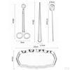 Set, Tool with Cutter Candle Dipper and Storage Tray Stainless Steel Long handle Accessory