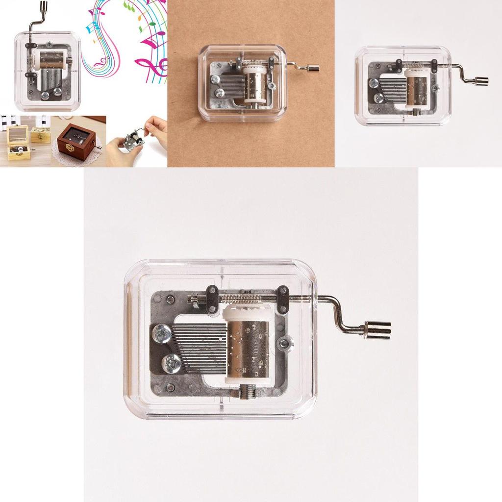Adorable Hand Cranking Mini Music Box With Transparent Design For Christmas