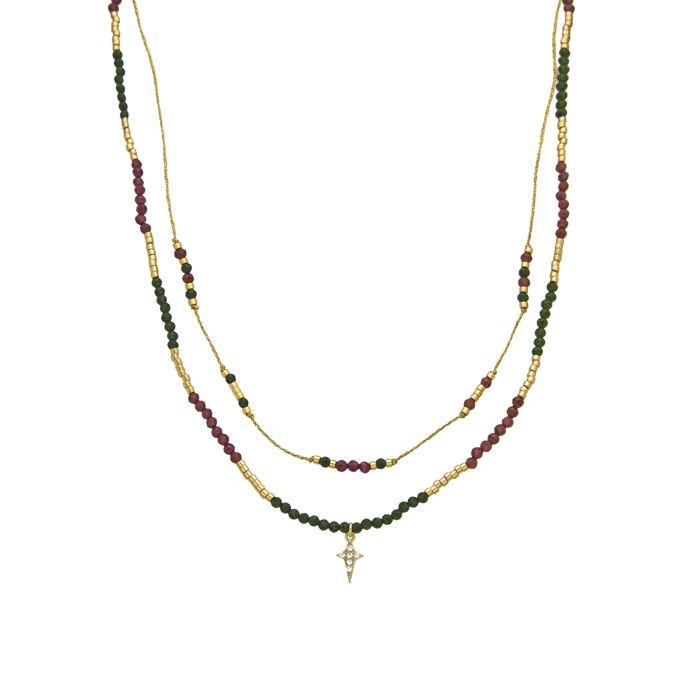 Collier - LUXENTER - Holis - Argent 925 - Or jaune 18k - Zirconium brillant