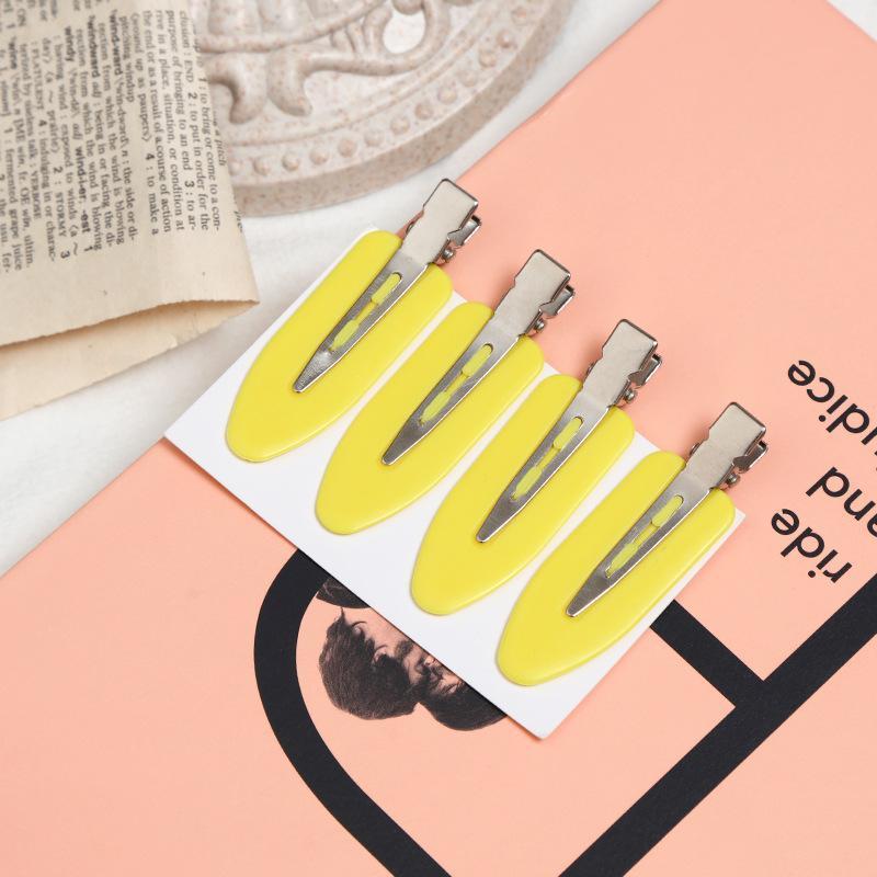 Grampos de cabelo sem costura simples de cor sólida sem dobra franja lateral grampo de maquiagem acessórios de lavagem de rosto grampos de cabelo para meninas