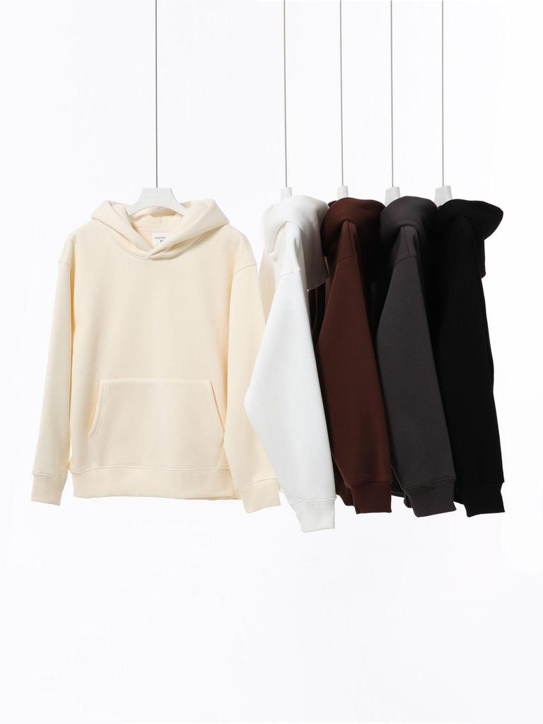 Retro Heavyweight 480g Hooded Sweatshirt - Thick Fleece Drop Shoulder Pullover for Men and Women