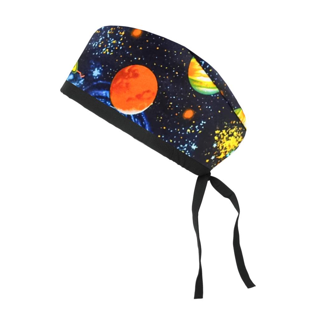 Adjustable Cotton Surgical Cap with Cartoon Print for Women and Men