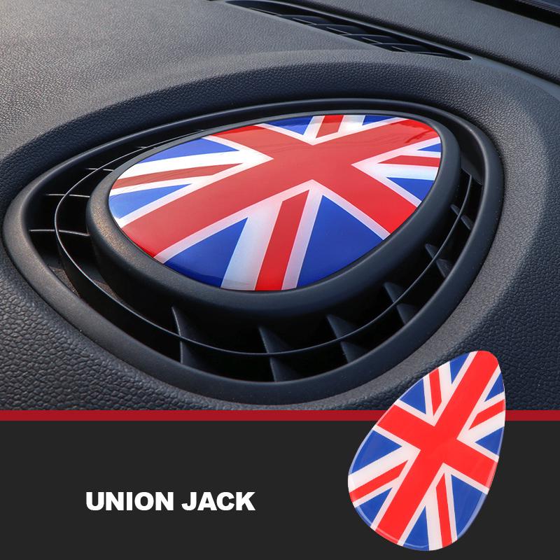 Union Jack Centre Air Outlet 3D Dedicated Cover Protect Sticker Decal For MINI COOPER F54 F55 F56 Clubman Interior Accessories